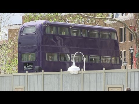 Wizarding World Diagon Alley construction update - Knight Bus arrives April 2014