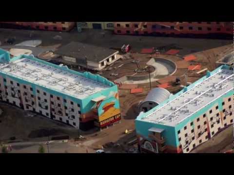 Aerial view of Disney&#039;s Art of Animation Resort construction - March 6, 2012