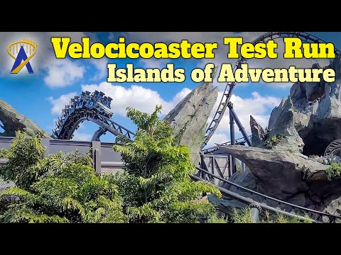 Velocicoaster Testing With Construction Walls Taken Down at Universal&#039;s Islands of Adventure