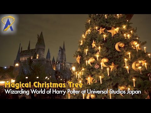 Hogsmeade Christmas Tree inside Universal Studios Japan&#039;s Wizarding World of Harry Potter