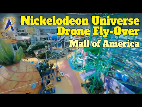 Incredible Drone Fly-Over Of Nickelodeon Theme Park At Mall of America
