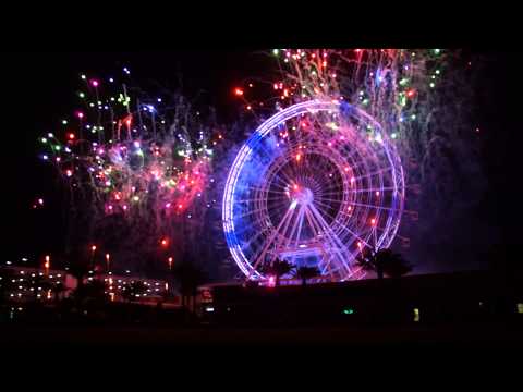 I-Drive 360 grand opening fireworks on The Orlando Eye