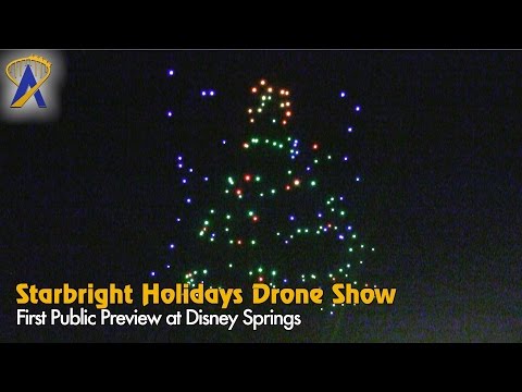 First public showing of Starbright Holidays drone show at Disney Springs