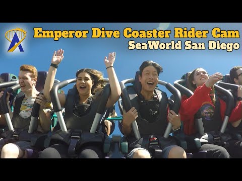 Emperor Dive Coaster Rider Cam at SeaWorld San Diego