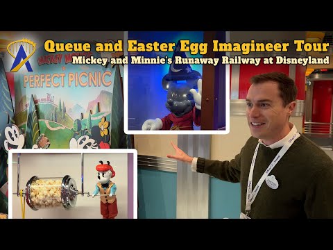 Imagineering Tour of Mickey &amp; Minnie&#039;s Runaway Railway Queue and Easter Eggs at Disneyland Park