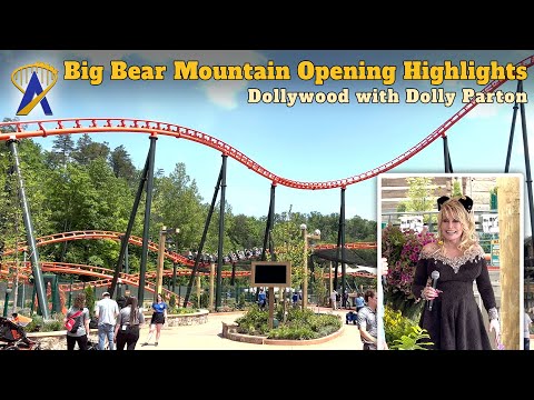 Big Bear Mountain Roller Coaster Queue, Ride POV and Dolly Parton Grand Opening Highlights