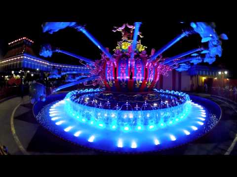 Storybook Circus Dumbo fountains at night - Magic Kingdom new Fantasyland