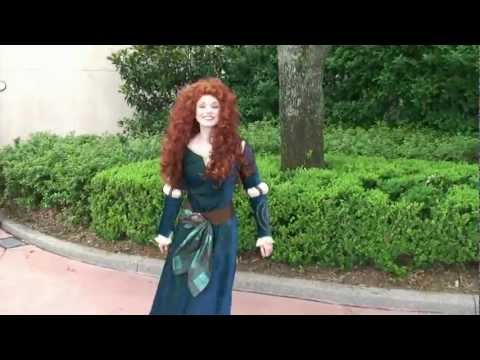 Merida answers questions at Epcot - Character from Disney Pixar&#039;s Brave