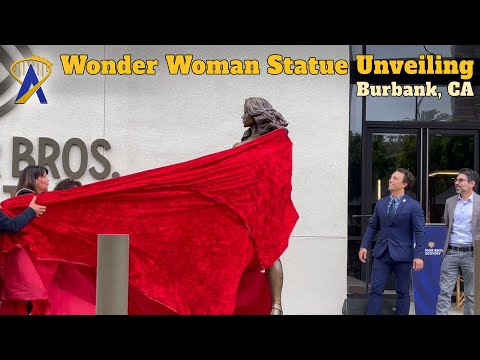 Wonder Woman Statue Unveiled in Burbank, California as part of Warner Brothers 100 Year Celebration