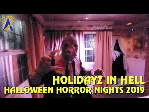 Holidayz in Hell maze &amp; Christmas in Hell scare zone at Halloween Horror Nights Hollywood 2019