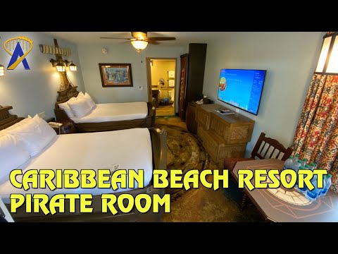 Pirate Room Tour at Disney&#039;s Caribbean Beach Resort - Walt Disney World
