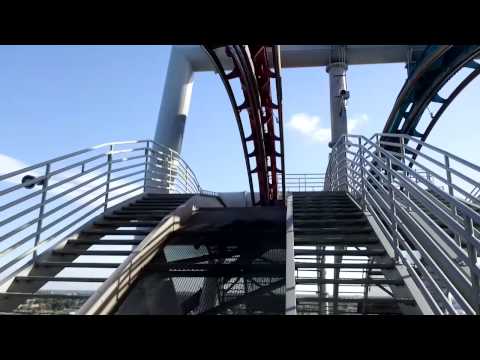 Dragon Challenge roller coaster, Front Row, both sides, Universal Wizarding World of Harry Potter