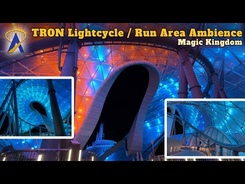 Tron Lightcycle / Run Area Music Ambience with Real In-Park Audio at Magic Kingdom