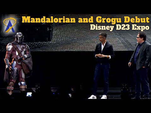 Mandalorian and Baby Yoda Grogu Characters Debut at Disney D23 Expo with Jon Favreau