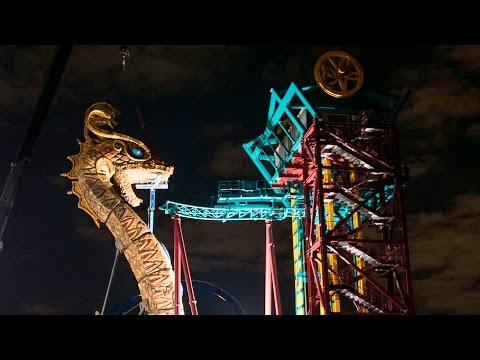 80-foot snake icon installed for Cobra&#039;s Curse at Busch Gardens Tampa