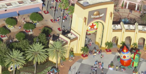 Universal Studios entrance  from above