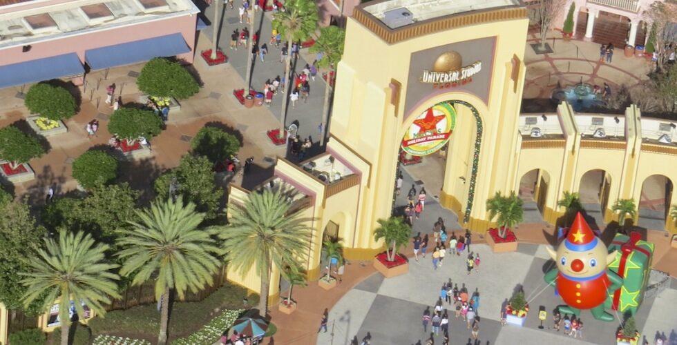 Universal Studios entrance from above