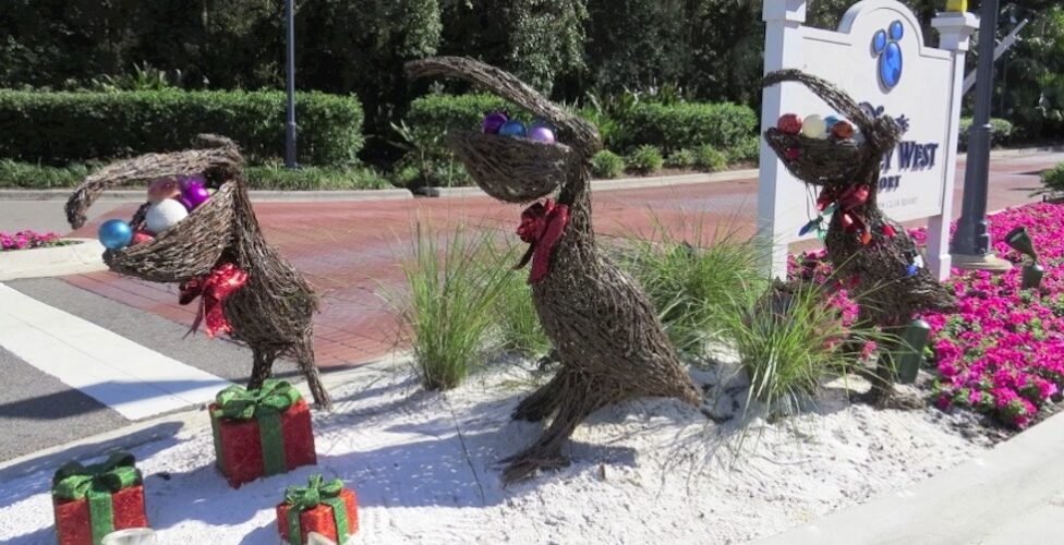 Old Key West christmas decorations pelicans