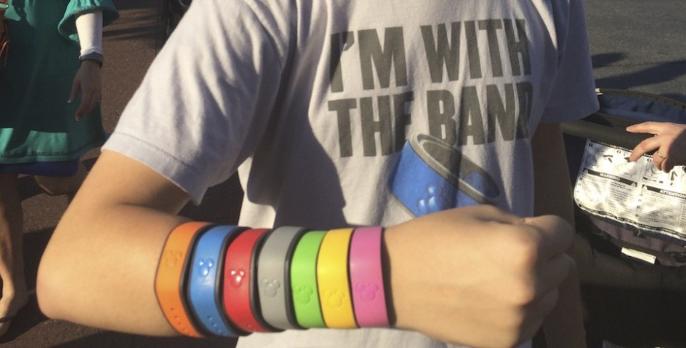 Disney Magicbands on an arm