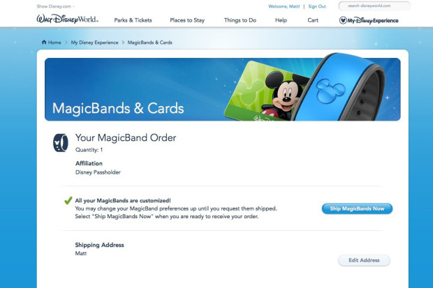 My Disney Experience MagicBand customizing