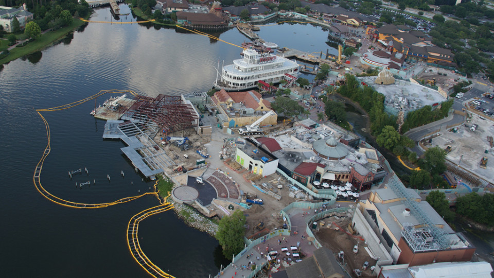 Disney Springs update, seen from above, in Characters in Flight