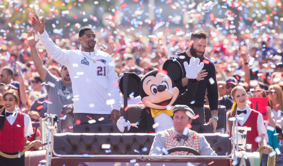 Super Bowl stars appear in victory parade at Disneyland
