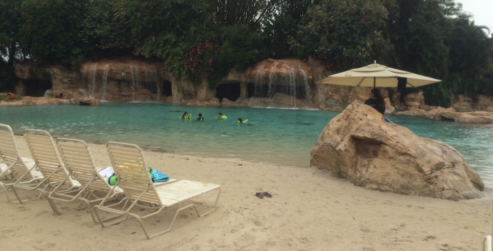 Rainy discovery cove beach