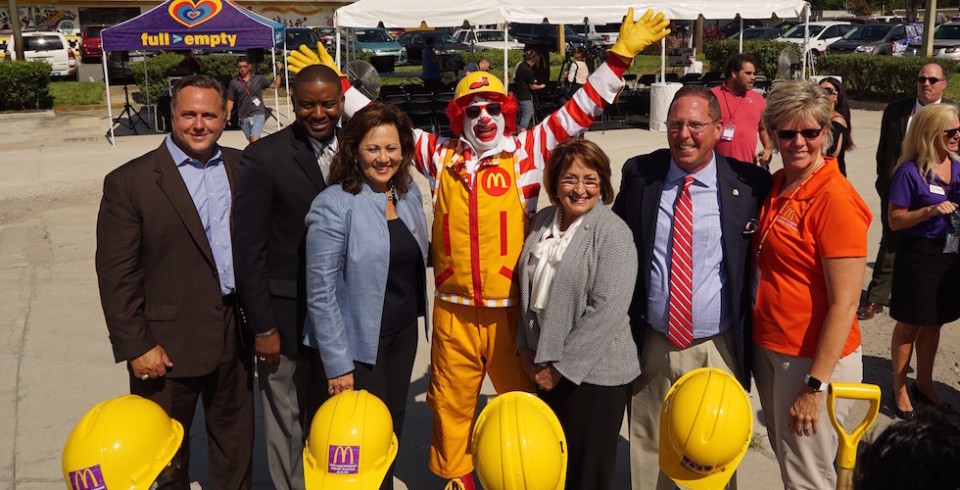 Mcdonalds ground breaking with ronald