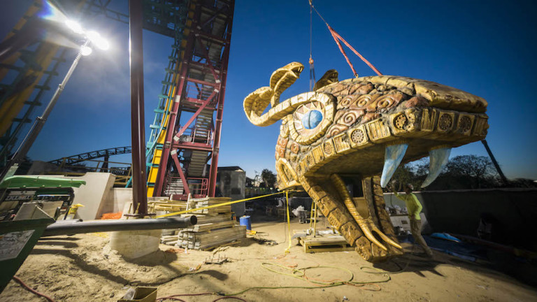 Huge Cobra’s Curse snake icon installed at Busch Gardens Tampa