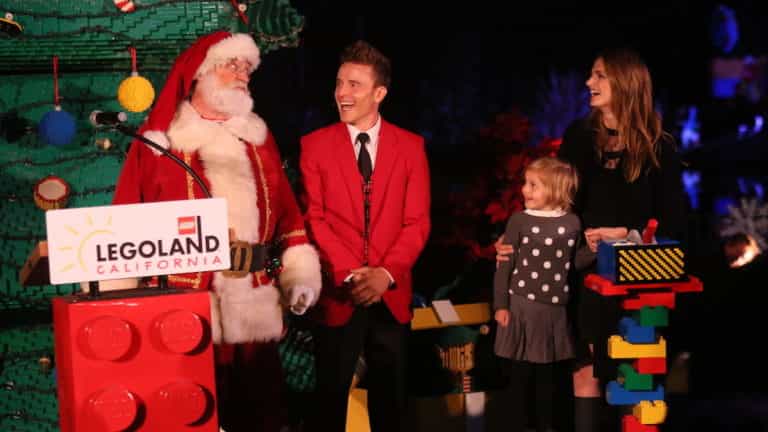 Actress Stana Katic from ‘Castle’ lights the Lego Christmas Tree at Legoland California