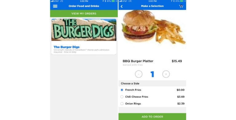 Universal Orlando Resort adds mobile ordering to official theme park app