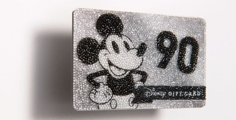 A Disney gift card covered in Swarovski crystals for the ultimate Disney fan 