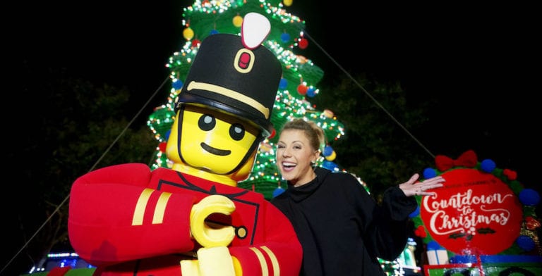 Actress Jodie Sweetin lights Lego Christmas tree at Legoland California