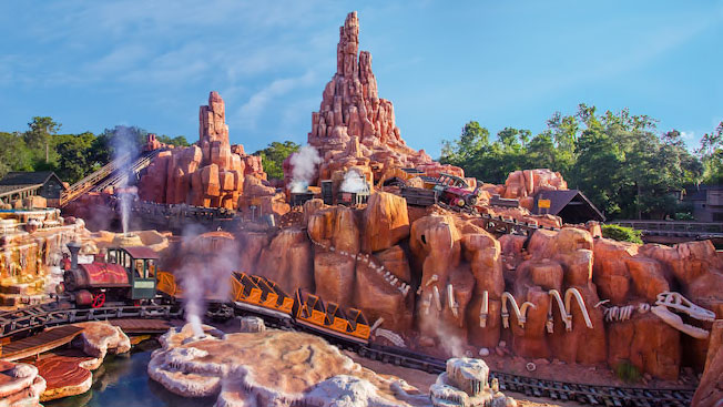 Big Thunder Mountain Railroad roller coaster in Frontierland. 