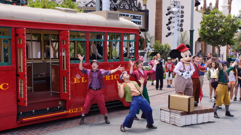 Red Car Trolley News Boys show closing at Disney California Adventure