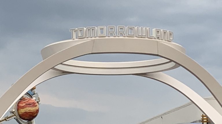 New Tomorrowland sign installed at Magic Kingdom