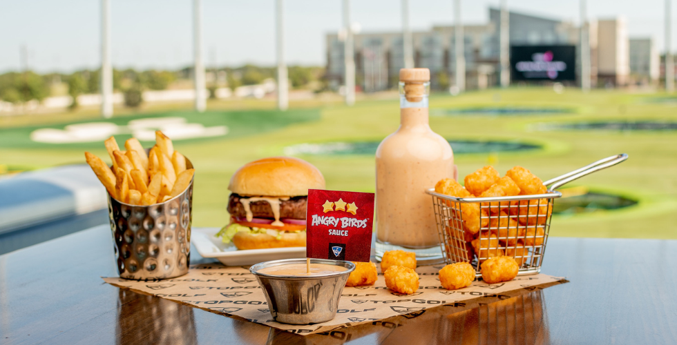 topgolf angry birds game and spicy sauce