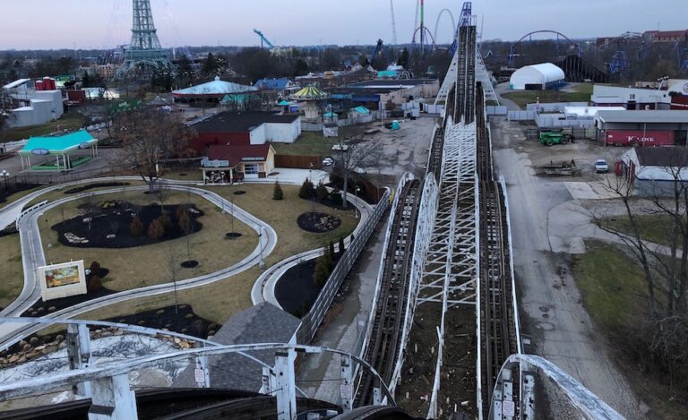 The Racer at Kings Island getting partially re-tracked
