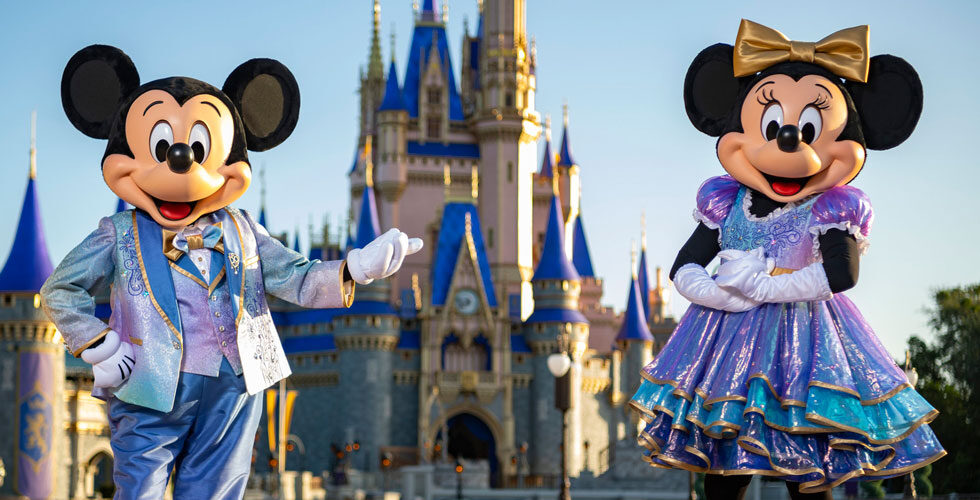Mickey and Minnie receive a new look for the park's 50th anniversary