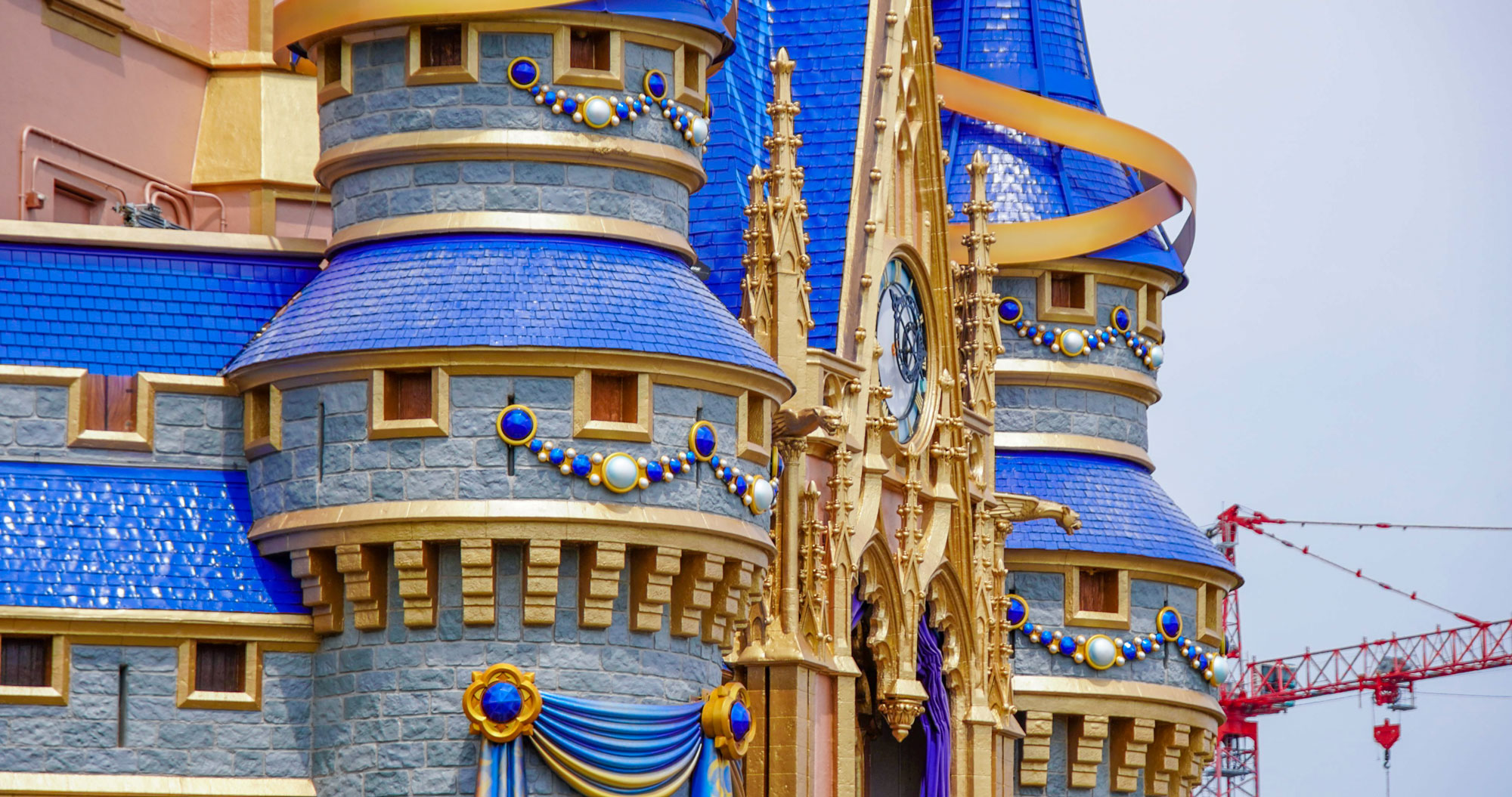 Turrets Ribbon Cinderella Castle's new look nearly ready for 50th Anniversary Celebration