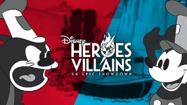 Heroes vs Villains virtual pin trading logo