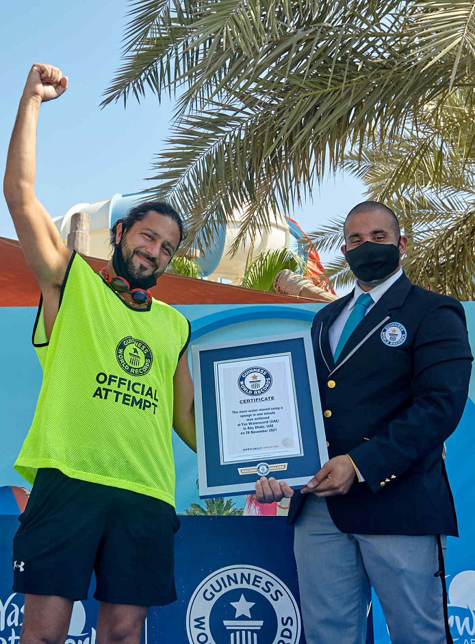 Yas Waterworld visitors triumph in Guinness World Records event