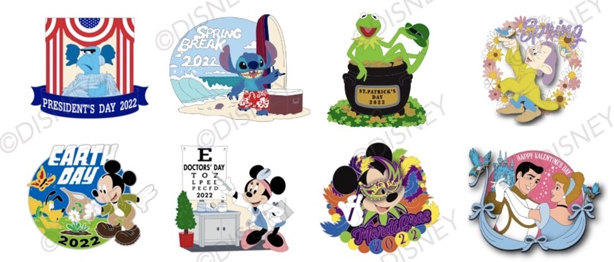 2022 Disney Pins - Holiday pins