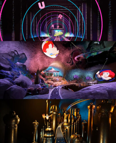 The Little Mermaid ride concept key scenes. 