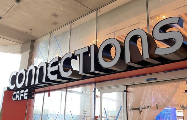 Connections Cafe sign at Epcot
