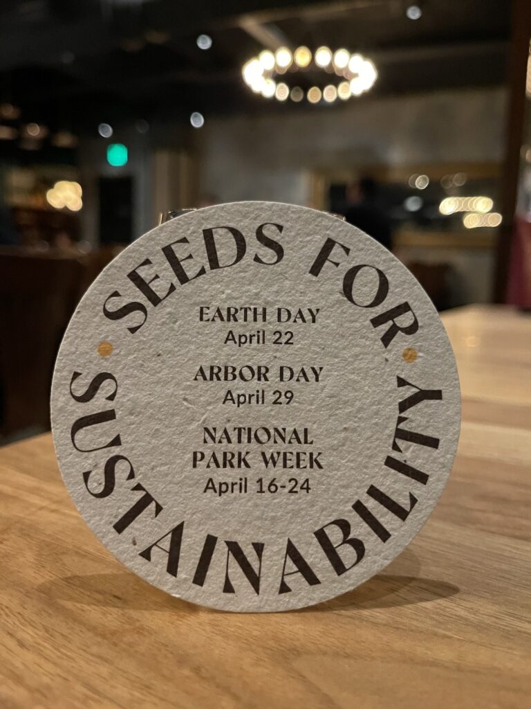 Disney Springs restaurants offer plantable drink coasters for Earth Month