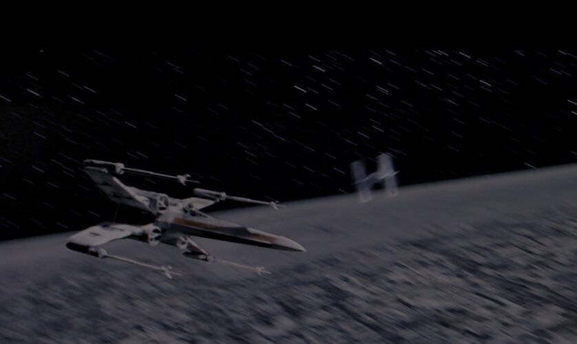 Star Wars - X-wing model on film