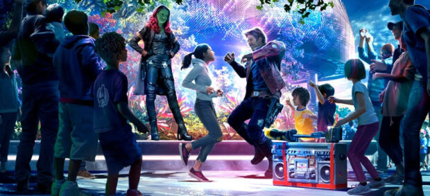 star-lord and gamora dance off