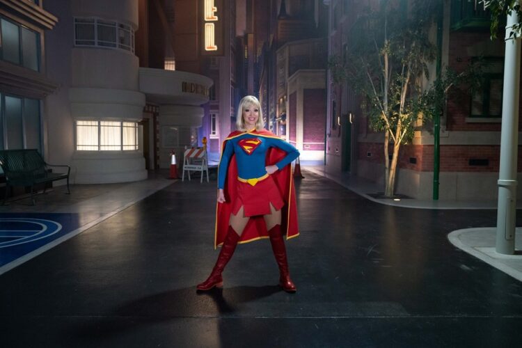 supergirl figure at warner-bros-world