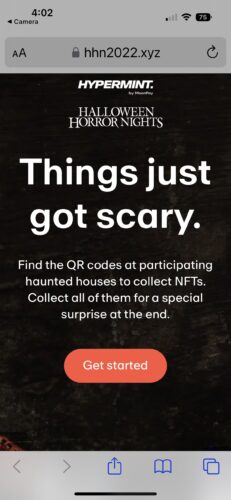 Halloween Horror Nights NFT experience